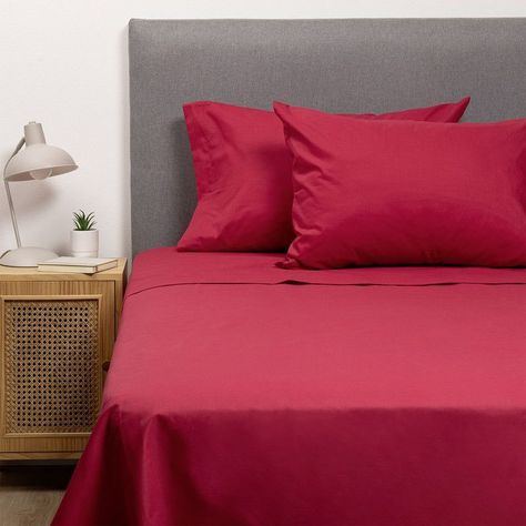 PACK 2 SABANAS ARTHOME ROJO + AZUL 1,5 PLAZAS-1