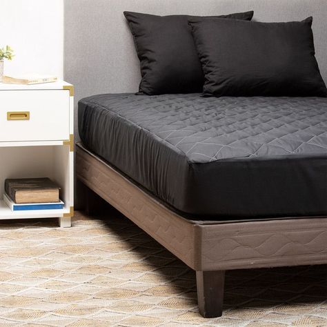 Pack 2 Almohadas Negro + Cubrecolchon Negro 2 Pl Arthome-1