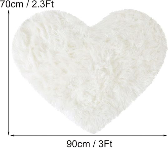 Cojín de Felpa de Pelo Largo con Forma de Corazón-3
