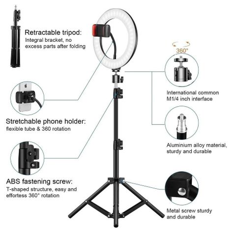 Aro de luz LED para selfie con Trípode-1