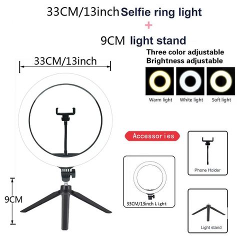Aro de luz LED para selfie con Trípode-5
