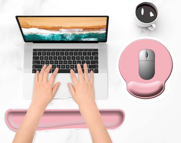 Reposa Muñecas Para Teclado + Mouse Pad Con Apoya Muñeca-1