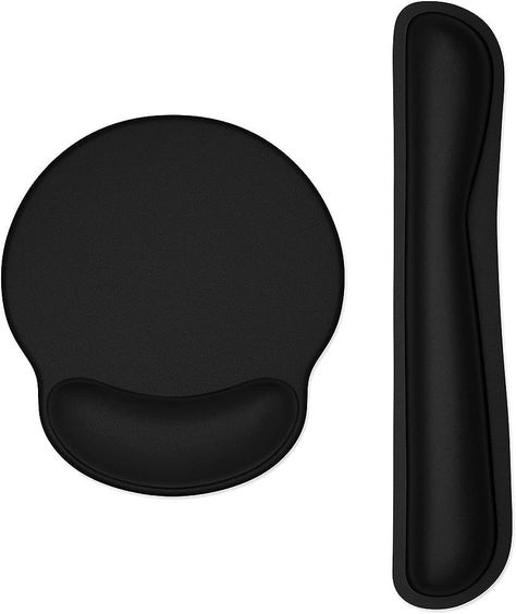 Reposa Muñecas Para Teclado + Mouse Pad Con Apoya Muñeca color Negro-0