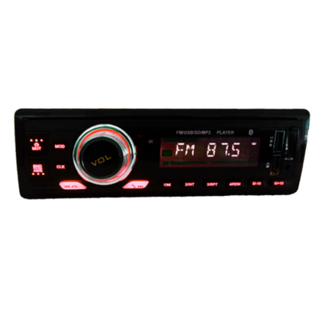 Radio auto panel desmontable rojo USB Bluetooth AUX 55W-0