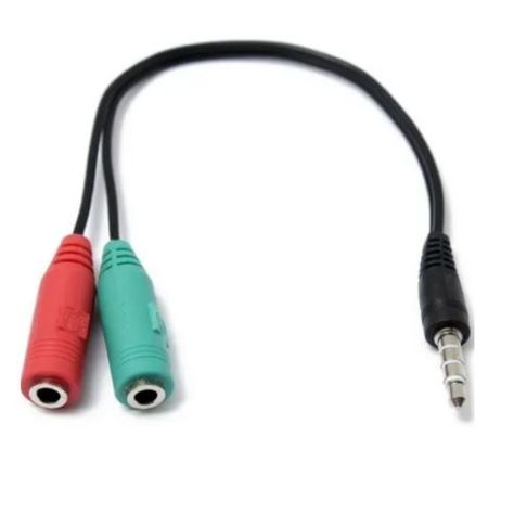 Cable separa audio, conexión 1 jack hembra a 2 -1