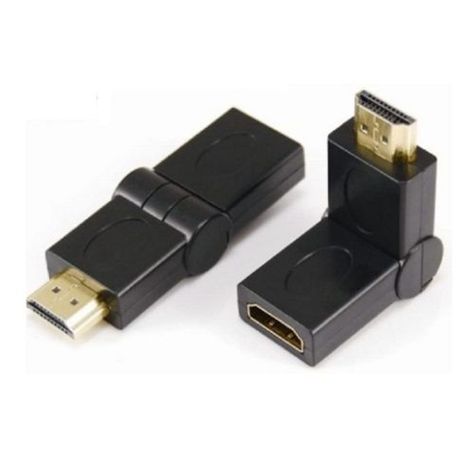Copla HDMI Hembra a HDMI Macho con giro de 180 grados-1