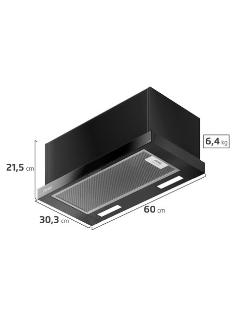 Campana de Cocina Extractora 60cm Retráctil FG 7770 Negra-1