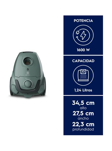 Aspiradora con Bolsa Electrolux 1600W Sonic BGG11 Verde-2