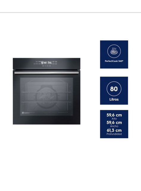 Horno Empotrable Eléctrico 80 Litros FoodSensor OE8EF-3