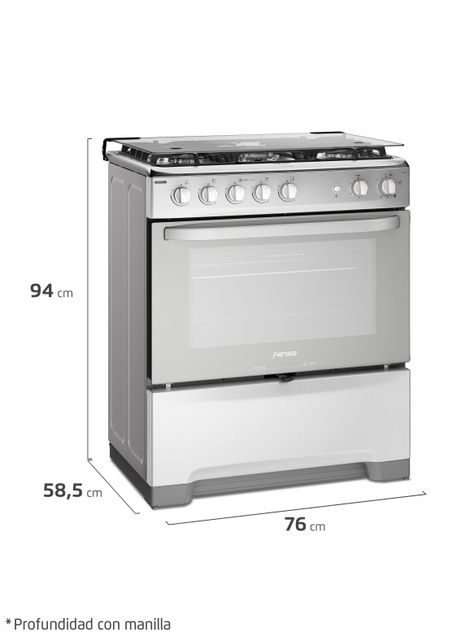 Cocina a Gas 5 Platos Fensa VaporBake Triple Llama F 5500 T-1