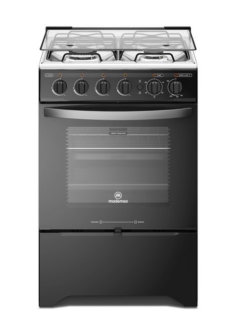 Cocina a Gas 4 Platos LimpiaFácil y Timer M 775 BT Negra-0