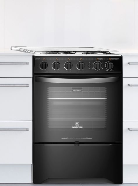 Cocina a Gas 4 Platos LimpiaFácil y Timer M 775 BT Negra-2