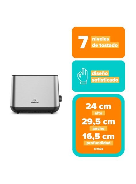 Tostador Mademsa con 7 Niveles de Tostado 800W MTS25-2