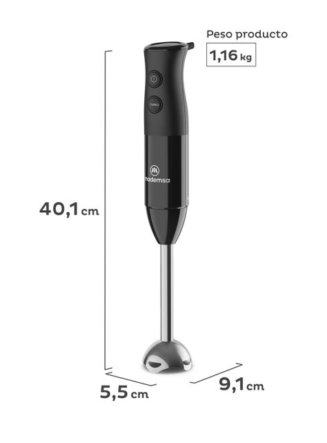 Minipimer 3 en 1 Mademsa con 2 velocidades MIB20-1