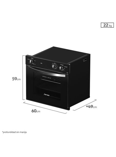 Horno Empotrable Eléctrico 66L Cavidad Esmaltada F 1060N A Negro-1