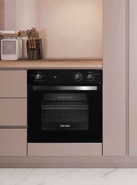 Horno Empotrable Eléctrico 66L Cavidad Esmaltada F 1060N A Negro-2