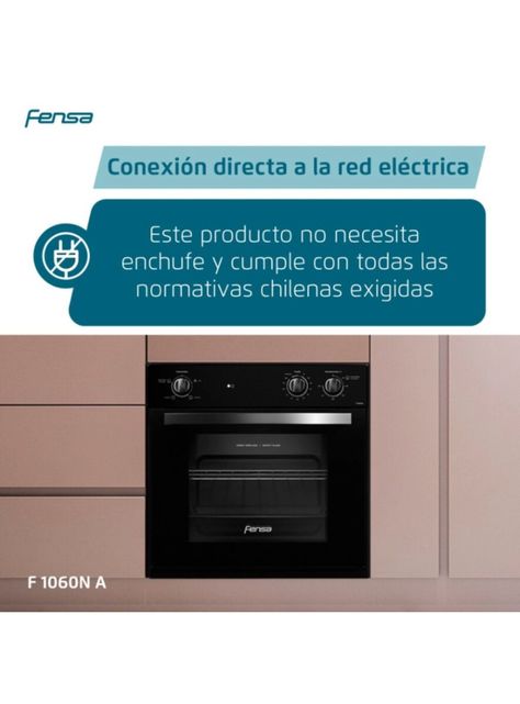 Horno Empotrable Eléctrico 66L Cavidad Esmaltada F 1060N A Negro-6