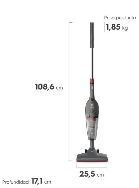 Aspiradora Vertical con Cable Electrolux 700W 2 en 1 con Filtro HEPA STK15 Gris-1