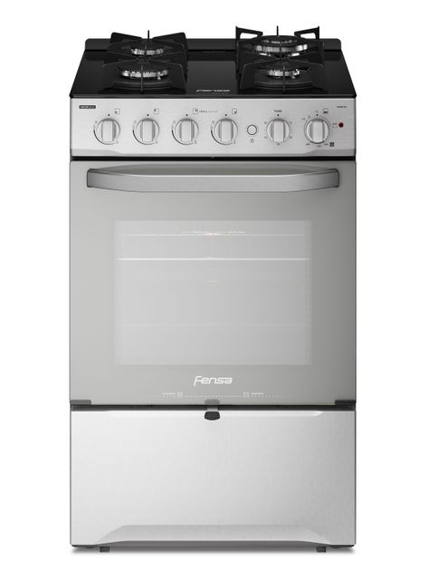 Cocina a Gas 4 Platos Fensa Cubierta Vidrio F 3000 RT Inox-0