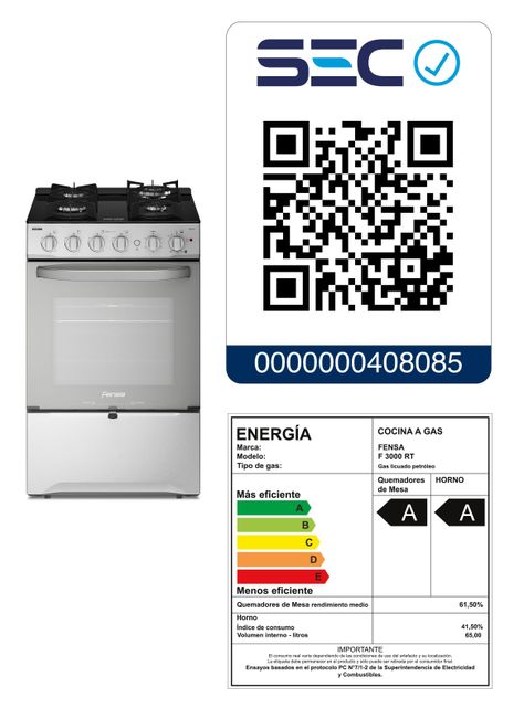 Cocina a Gas 4 Platos Fensa Cubierta Vidrio F 3000 RT Inox-7