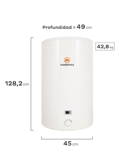Termo Eléctrico Mademsa 150 Litros Mural Term 150 Blanco-1