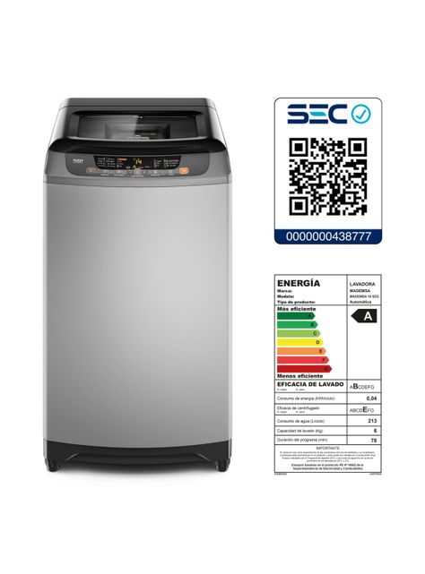 Lavadora Automática 18Kg  Disolución Máxima 18 SZG Gris-5