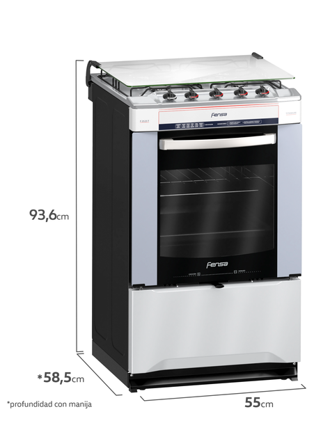 Cocina a Gas 4 Platos Fensa Quemadores Laterales F2525 T-1