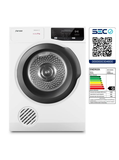 Secadora de Ropa Fensa 9Kg Frontal Premium Care 9D Blanca-7