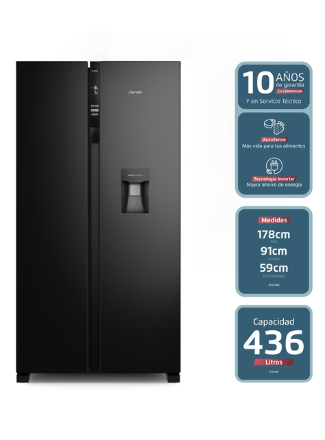 Refrigerador Fensa 436L No Frost Side By Side SFX440B Negro-6