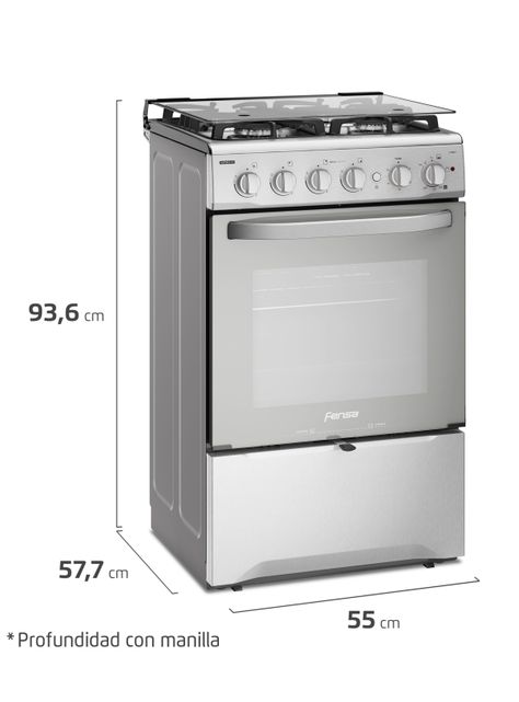 Cocina a Gas 4 Platos Fensa VaporBake Triple Llama F 2808 T-1