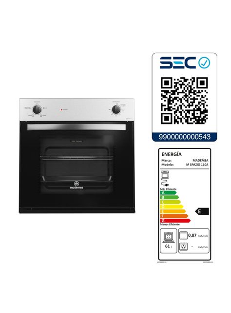 Horno Empotrable Eléctrico 66L Timer M Spazio 110A Gris-7