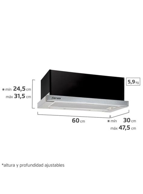 Campana de Cocina Extractora 60cm Retráctil FX 6270 Inox-1