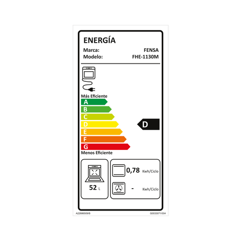 Horno Empotrable Eléctrico 59L Timer FHE 1130M-7