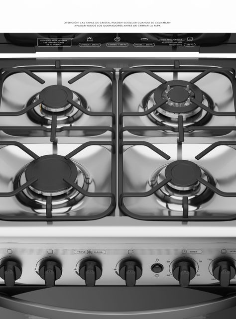 Cocina a Gas 4 Platos Mademsa Triple Llama y Grill M 795 T-3
