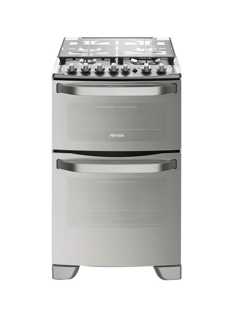 Cocina a Gas 4 Platos Fensa Doble Horno Timer Digital 56 DXT-0