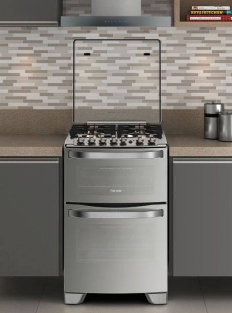 Cocina a Gas 4 Platos Fensa Doble Horno Timer Digital 56 DXT-2