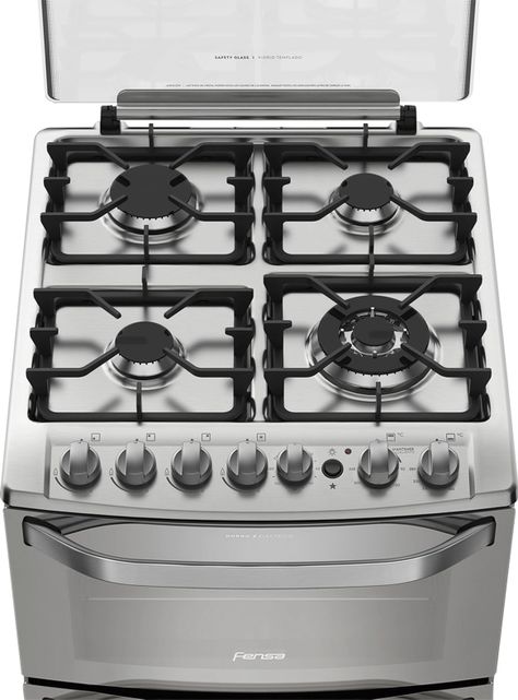 Cocina a Gas 4 Platos Fensa Doble Horno Timer Digital 56 DXT-3