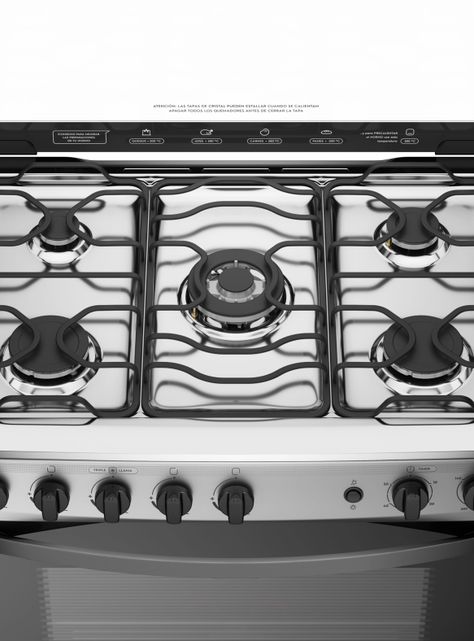 Cocina a Gas 5 Platos Mademsa Triple Llama M 920 T Inox-3
