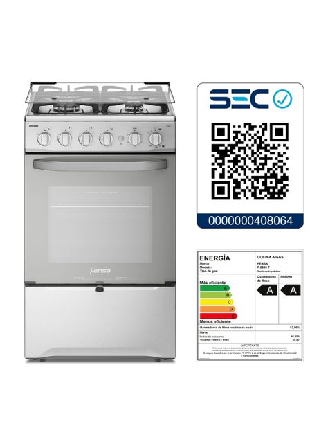 Cocina a Gas 4 Platos Fensa Quemadores Laterales F 2608 T-7