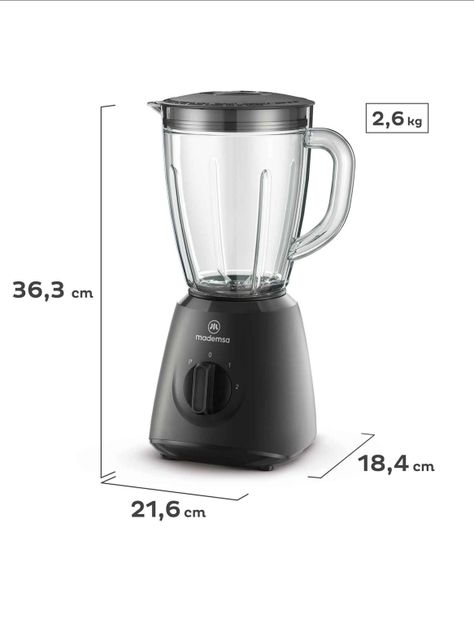 Licuadora Mademsa 1,5L con 2 velocidades 400W MBL20-1