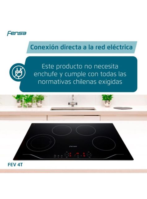 Encimera Eléctrica 4  Platos Fensa Vitrocerámica FEV 4T-7