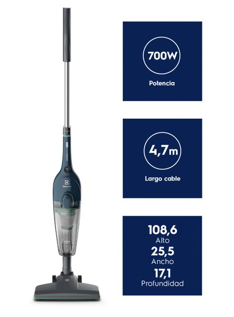 Aspiradora Vertical Electrolux Filtro HEPA y Cable 5m STK14-3
