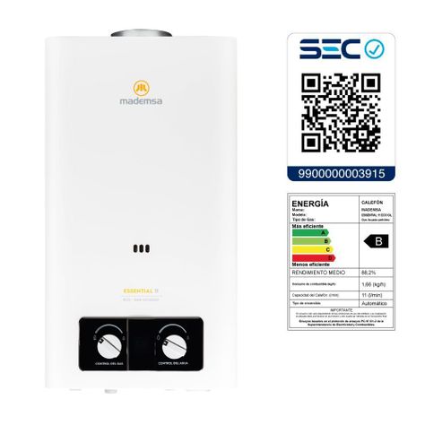Calefont Gas Licuado 11 Litros Tiro Natural Essential 11 Eco-7