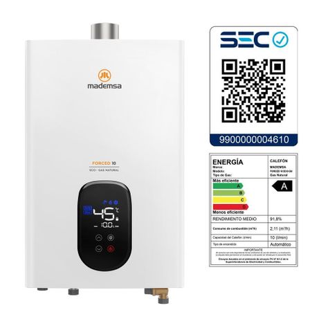 Calefont Gas Natural 10 Litros Tiro Forzado Forced 10 Eco-5