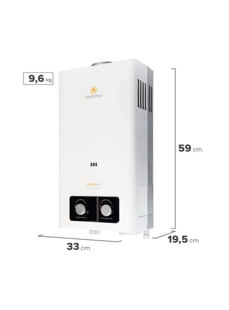 Calefont Gas Natural 10 Litros Tiro Natural Essential 10 Eco-1