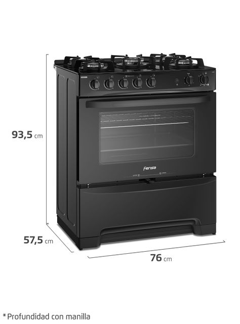 Cocina a Gas 5 Platos Fensa VaporBake F 6000 T-1