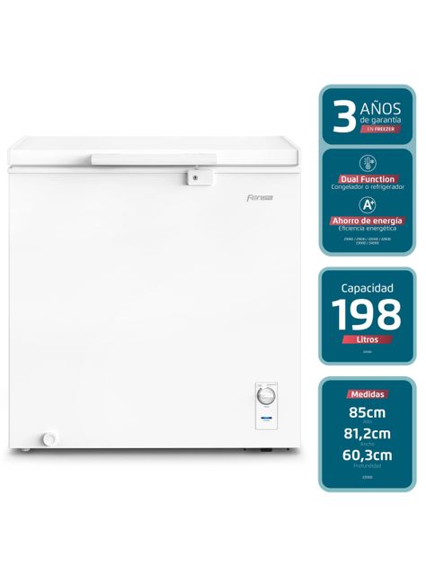 Congelador Freezer Fensa Horizontal 198L Frío Directo Z200D-5