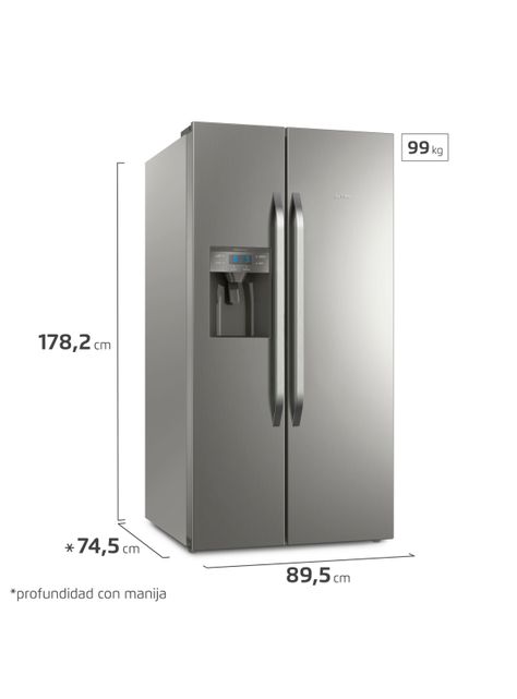 Refrigerador Fensa 504L No Frost Side By Side SFX550 Inox-1