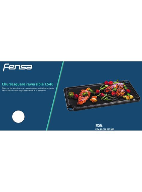  Plancha Churrasquera Fensa Antiadherente LS46 Negra -3