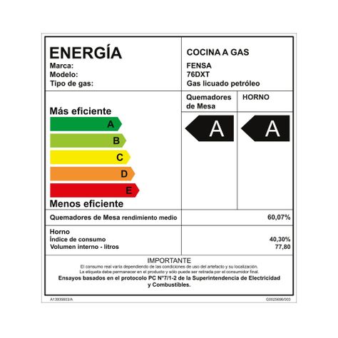 Cocina a Gas 5 Platos Fensa Doble Horno 76 DXT Inox-6